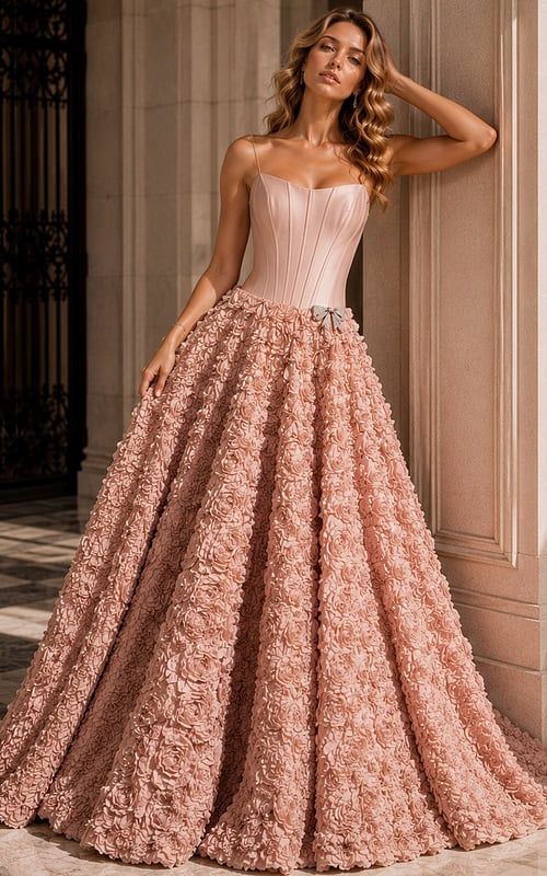 strapless corset bodice blush ball gown 47695