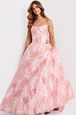Romantic strapless gown with statement bow