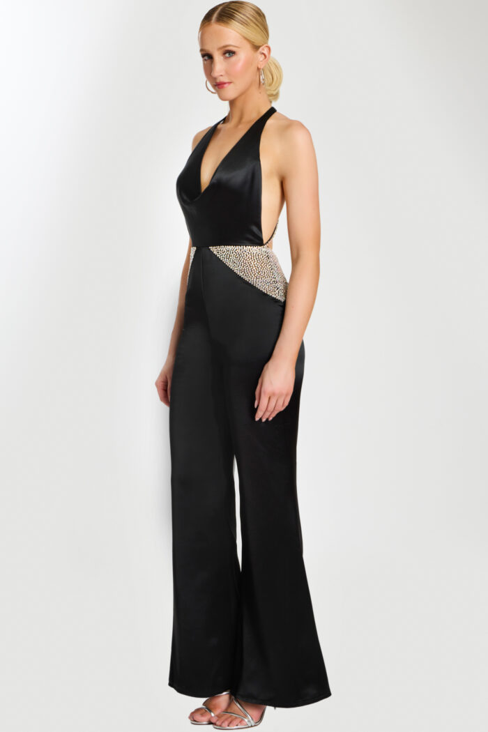 v neckline embellished jumpsuit 47720