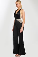 v neckline embellished jumpsuit 47720
