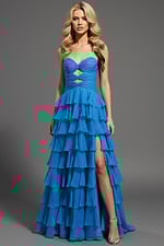 tiered skirt sweetheart neckline dress 47743