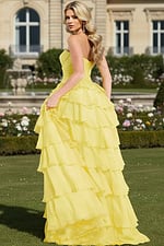 yellow strapless dress 47743