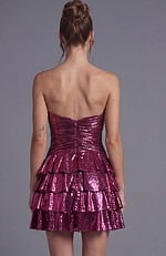 fitted evening gown with shimmering sequins and sleek bodycon silhouette
