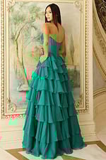 green strapless a line dress 47762