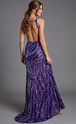 Beaded gown with sculpted shimmer design 47793 - Image 8