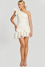 one shoulder ruched bodice mini dress 47823