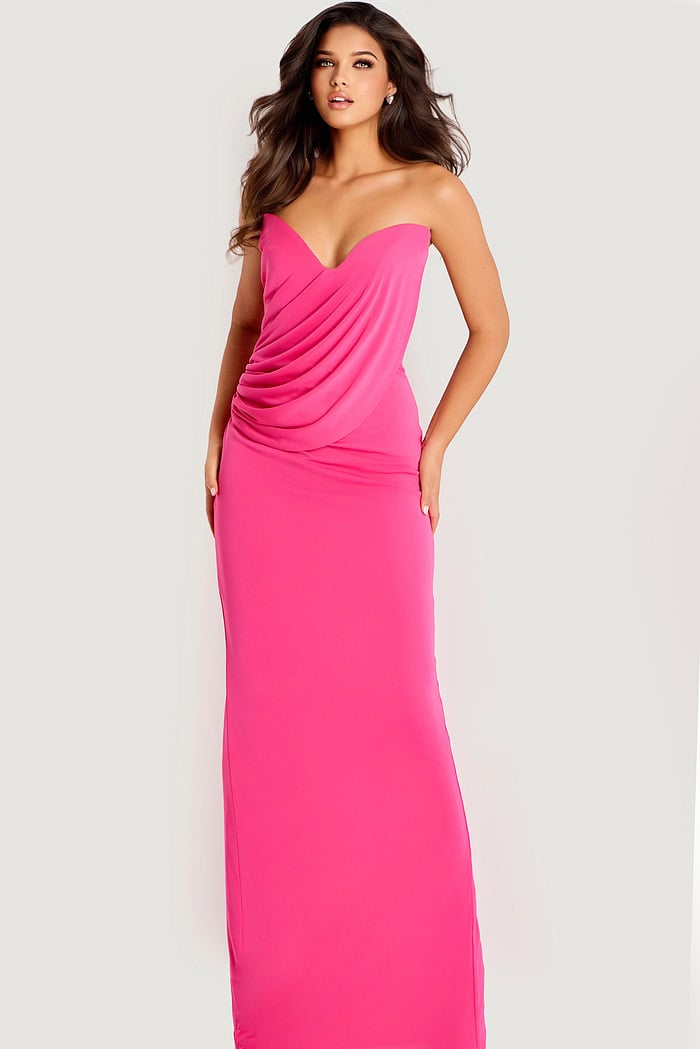 green emerald velvet dress Theia Women's Harper Satin Draped Gown - Shadow Rose main image 0
