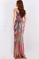 Colorful sweetheart neckline prom gown with shimmering beadwork