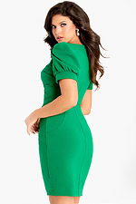 short sleeves green dress 47835