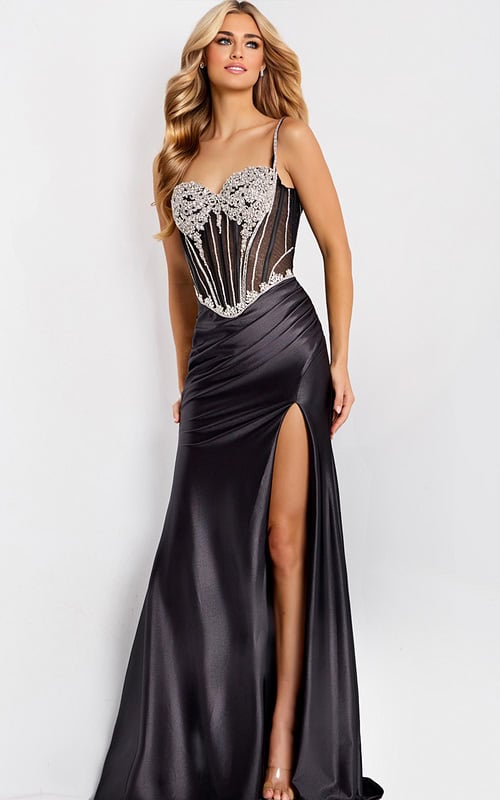 black high slit dress 47849