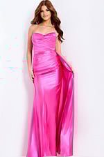 hot pink strapless dress 47865