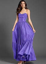 strapless purple a line dress 47883