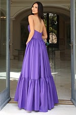 flowy purple simple prom dress 47883