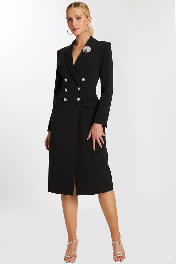 black blazer with front buttons 47886
