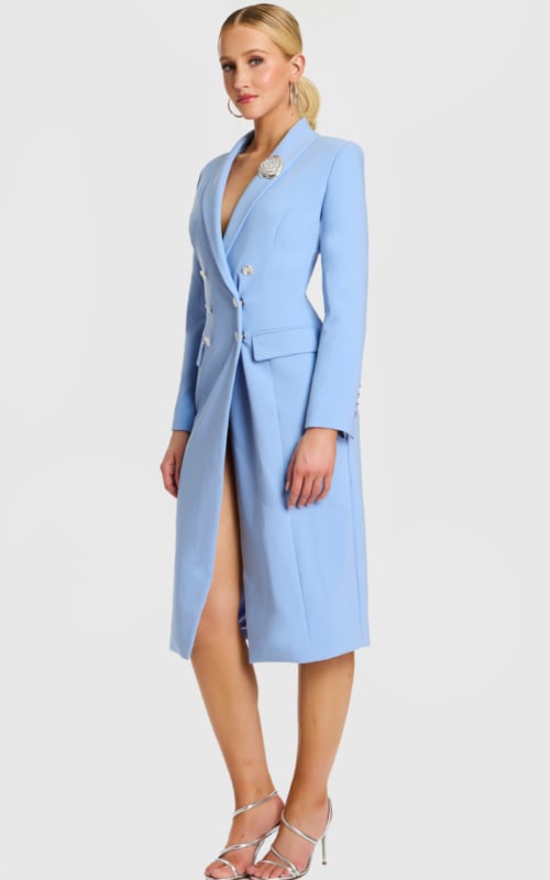 blue blazer style midi dress 47886
