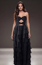 strapless sweetheart neckline dress with layered skirt 47898