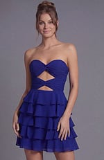 elegant evening gown rear view with sheer corset and zipper closure