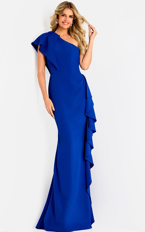 Ruffled one shoulder dress 48002