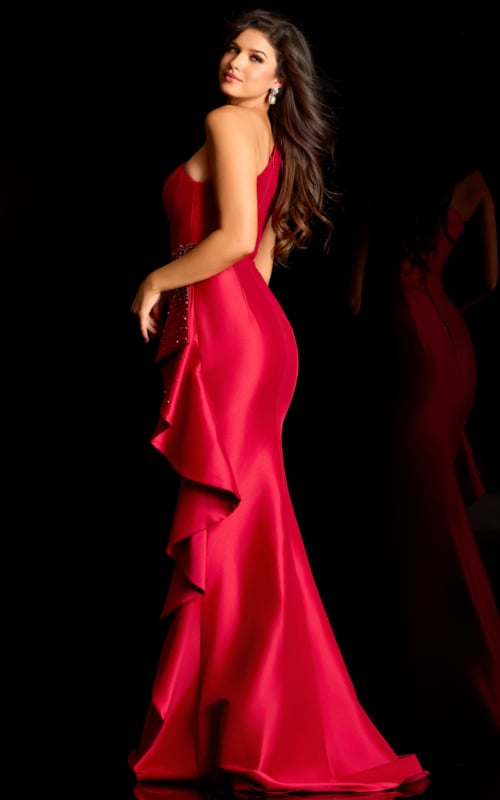 back of red dress 48003
