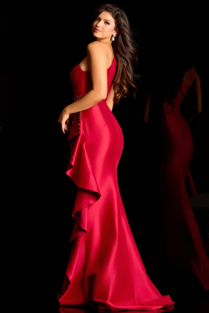 back of red dress 48003