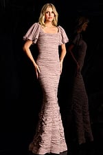 short sleeves nude dress 48057