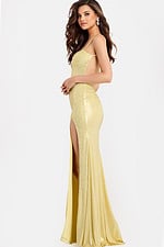 Shimmer Beaded Yellow Prom Dress