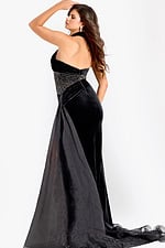 black embellished velvet dress 48087