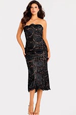 black strapless fitted dress 48099