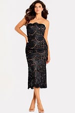 black and nude lace dress 48099