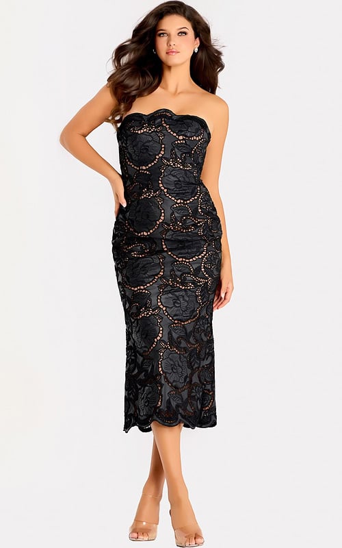 black and nude lace dress 48099