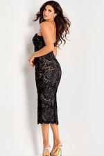 black and nude fitted dress 48099