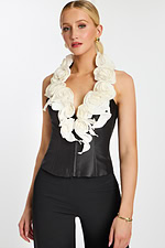 halter neckline floral corset bodice top 48102