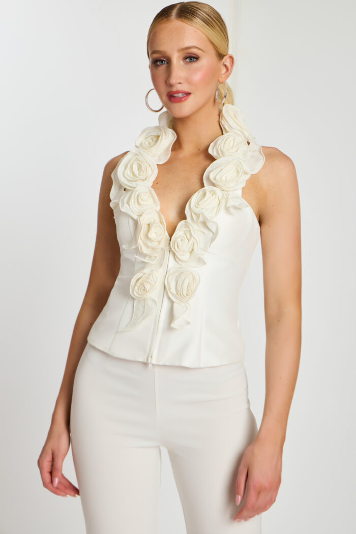 floral white contemporary top 48102