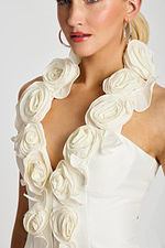 white halter neckline floral top 48102