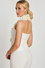 halter neckline white top 48102