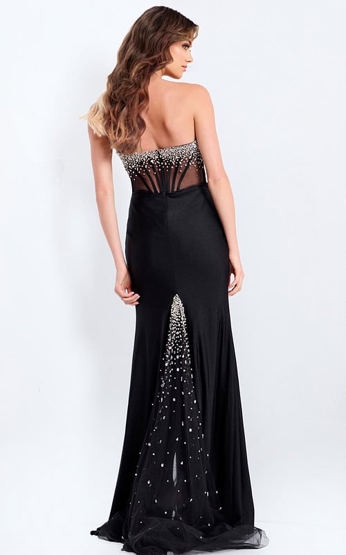 embellished black dress 48122