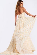 Light Nude Prom Gown With Jeweled Trim