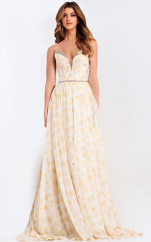 petite flowy dress Ivory White Vintage Spaghetti Strap Long Chiffon prom dress Evening Dr –  girlhomeshops main image 0