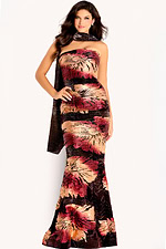 straples black multi fitted dress 48178