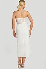 corset bodice white midi dress 48205