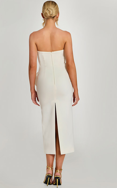 back of midi white dress 48208