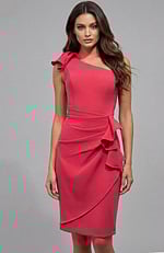 short one shoulder ruched bodice dress