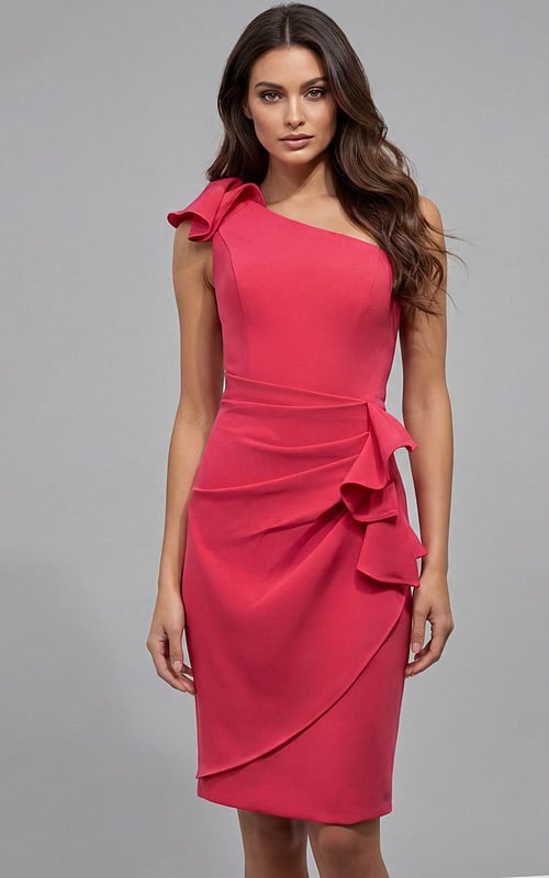 short one shoulder ruched bodice dress