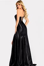 black evening dress with back lace tie 48272