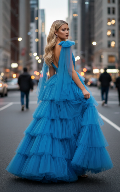 v back layered dress 48288