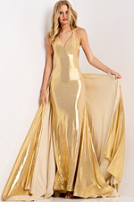 metallic long prom dress 48290