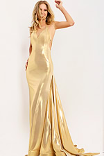 begie metallic v neckline dress 48290