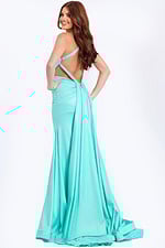 Elegant flowy prom dress with ruched waist