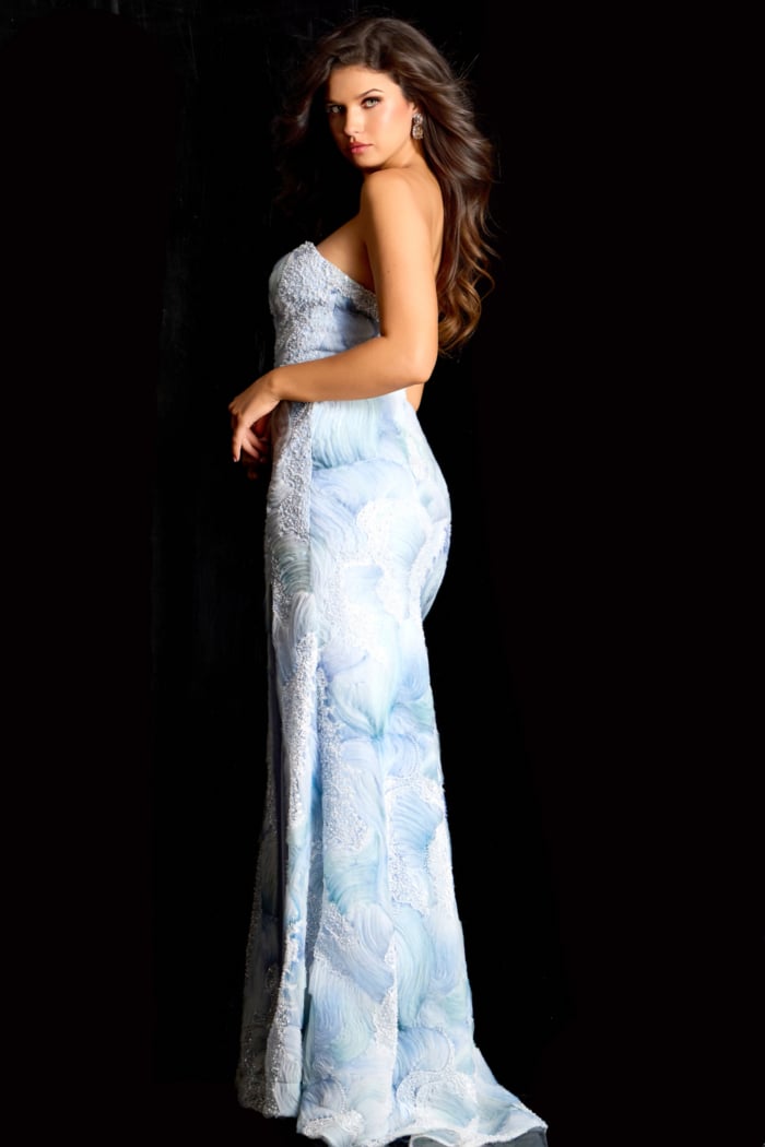 blue floral dress 48308
