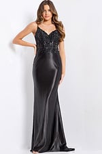 black v neckline dress 48312